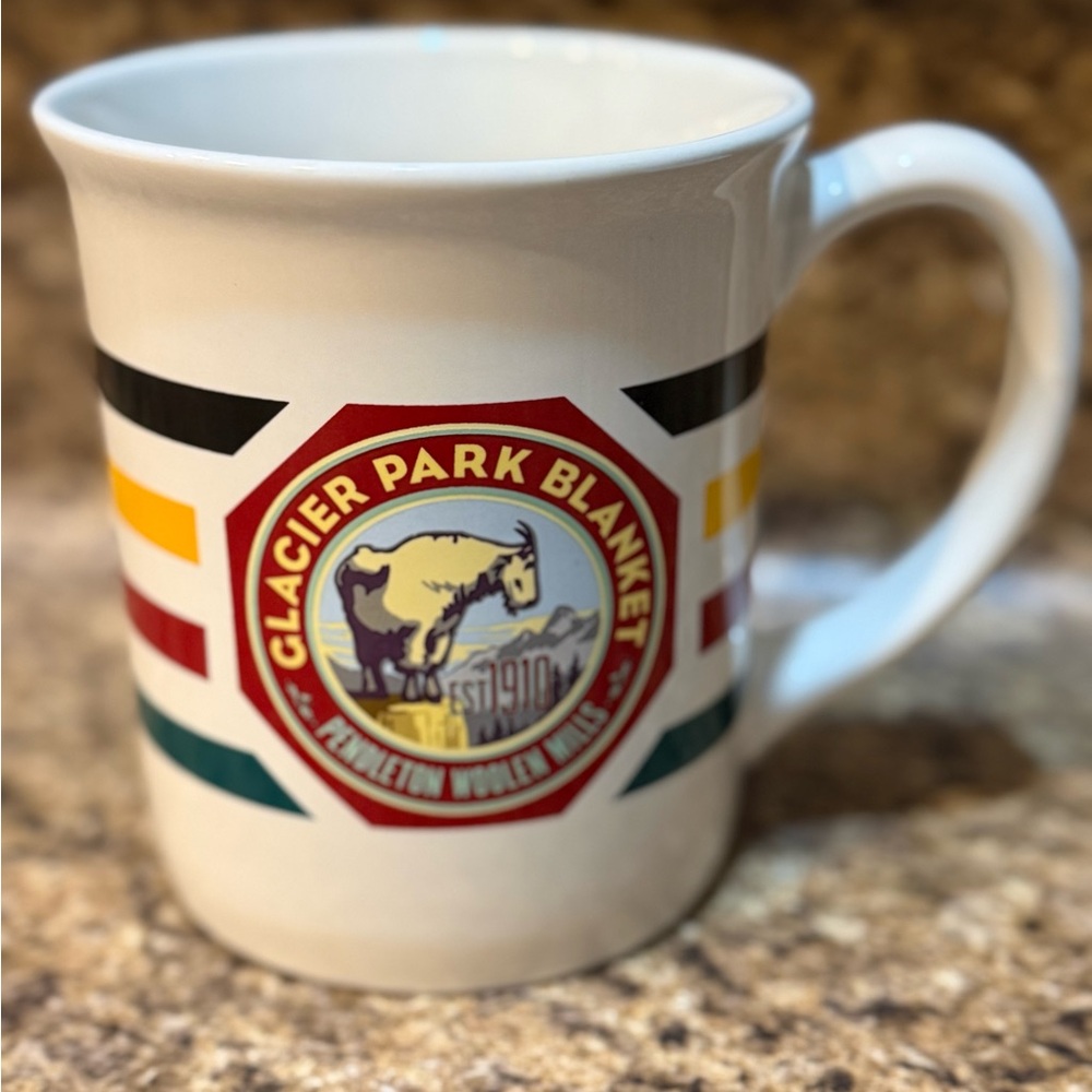 Pendleton Glacier Park Mug - White with Multicolor Stripes
